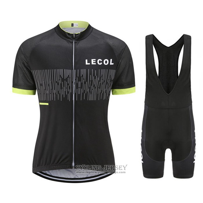 2021 Cycling Jersey Le Col Black Yellow Short Sleeve And Bib Short